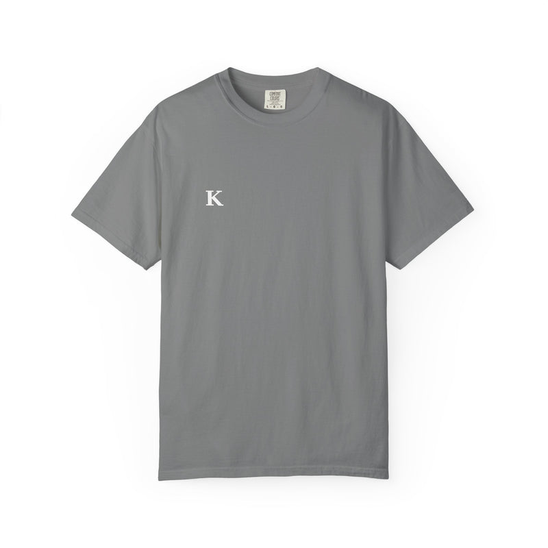 Minimalist 'K' Chest Logo T-Shirt — Garment-Dyed Casual Tee